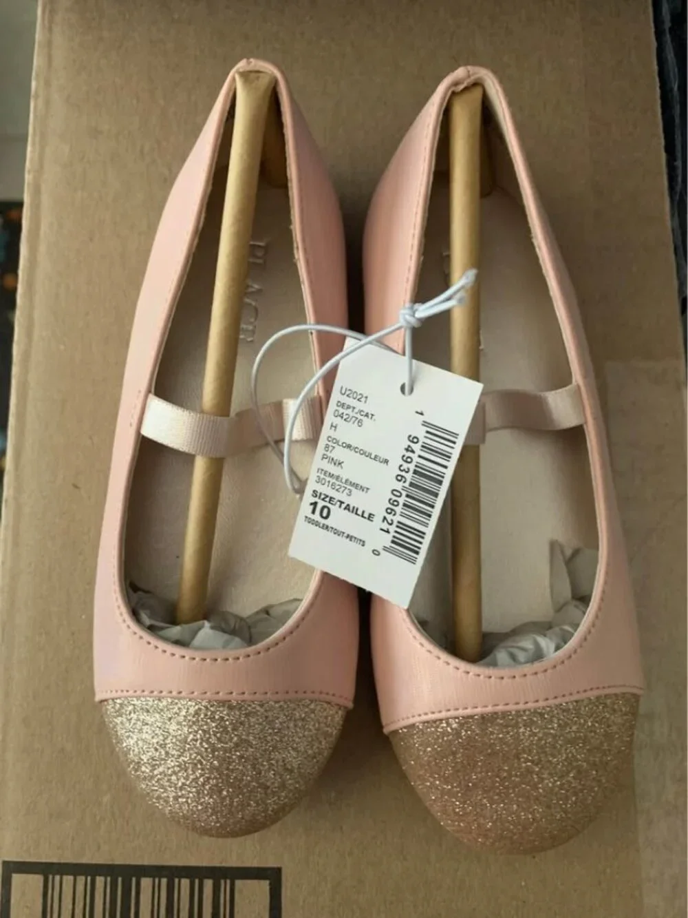 Little girls, size 10, new pink and gold shoes